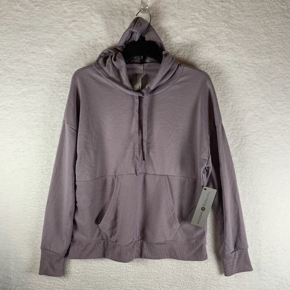 Harmony Balance Hoodie Women's‎ Small Purple Cotton Long Sleeve Pullover 7053